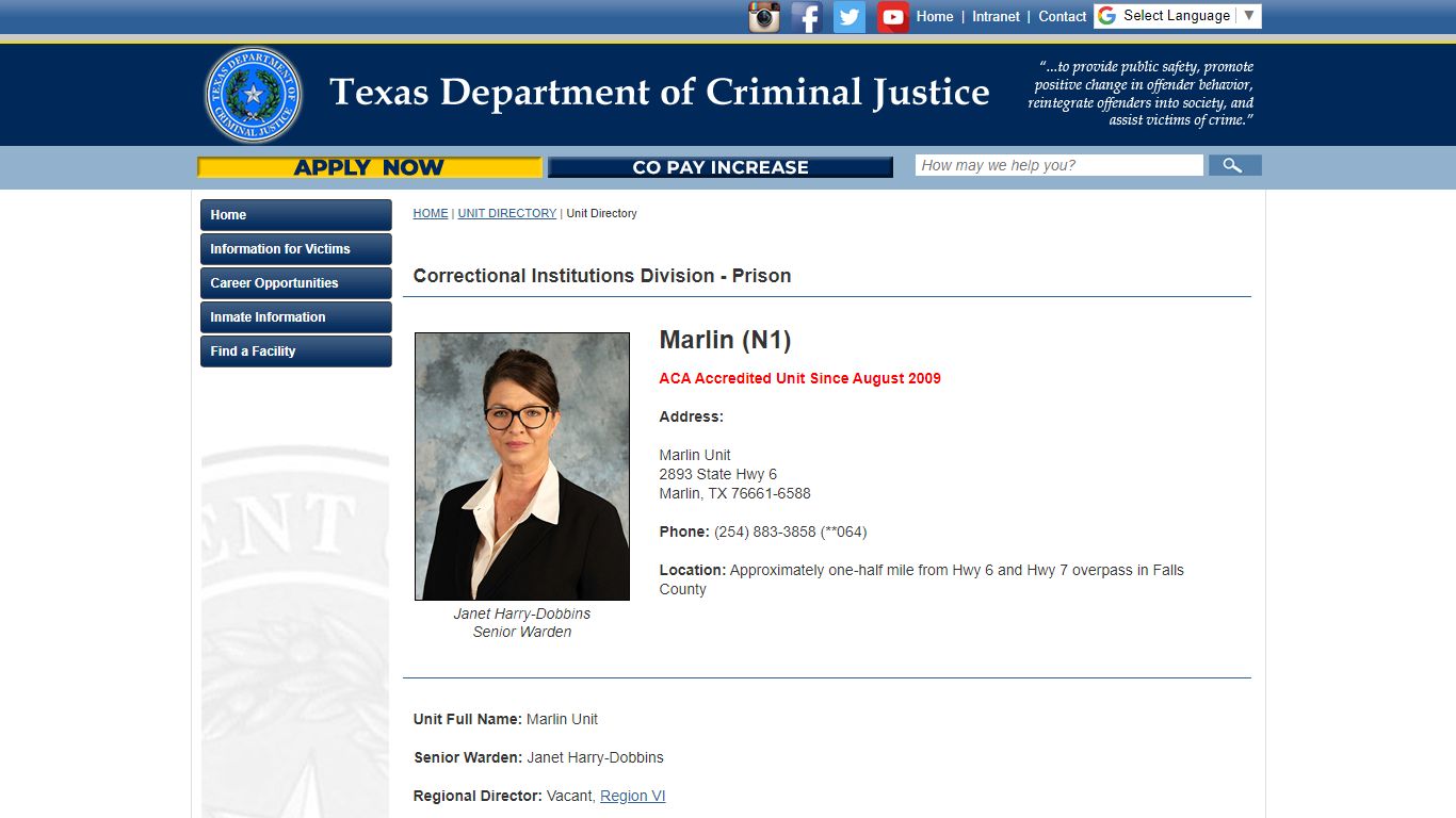 Marlin (N1) - Texas Department of Criminal Justice